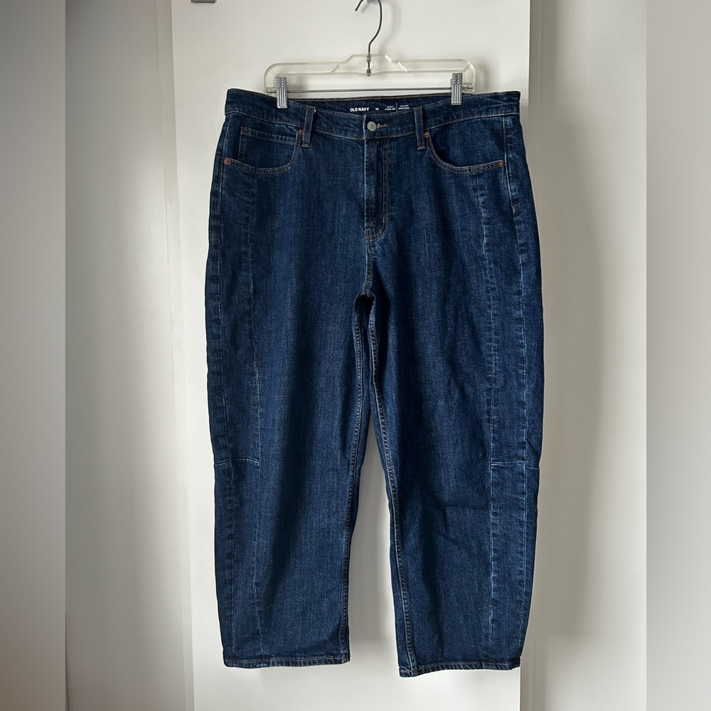 Old Navy Barrel Jeans Dark Wash -Size 16